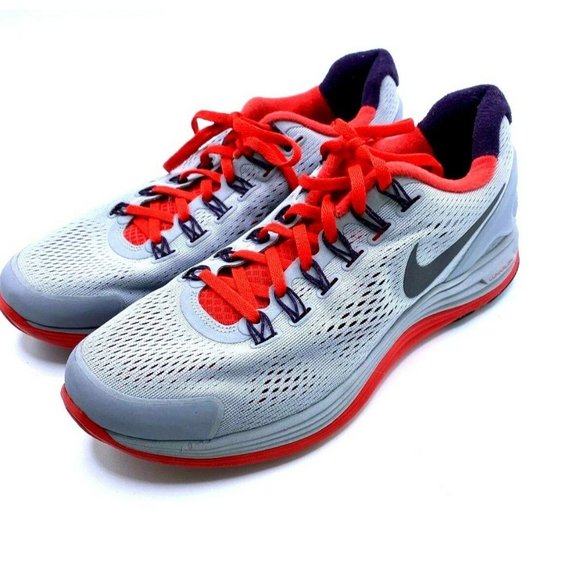 NIKE LUNARGLIDE+4 RUNNING GREY RED PURPLE 524977-013 MENS US 8.5 SIZE - Picture 1 of 9